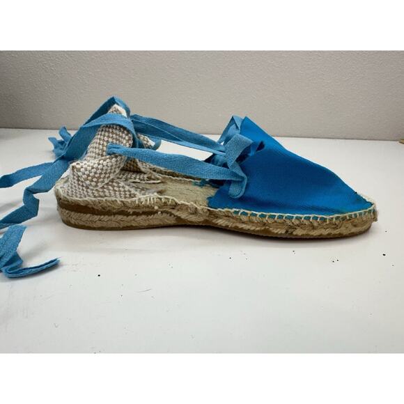 Artesania Womens Sandals Size 36 Espadrilles Blue Strappy Woven Flats - Picture 1 of 15